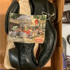 Nocona Black Textured Ankle Boots